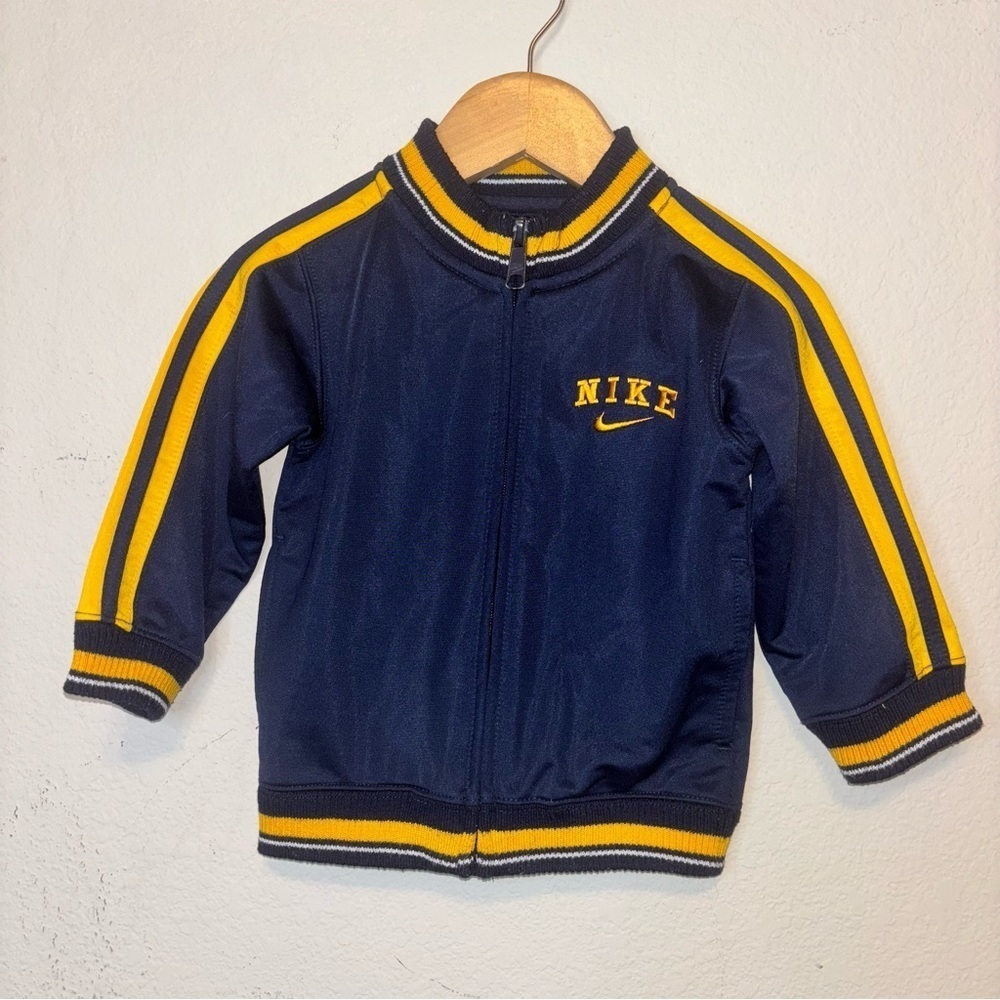Nike Blue and Yellow athletic track Sports Jacket, 18 month